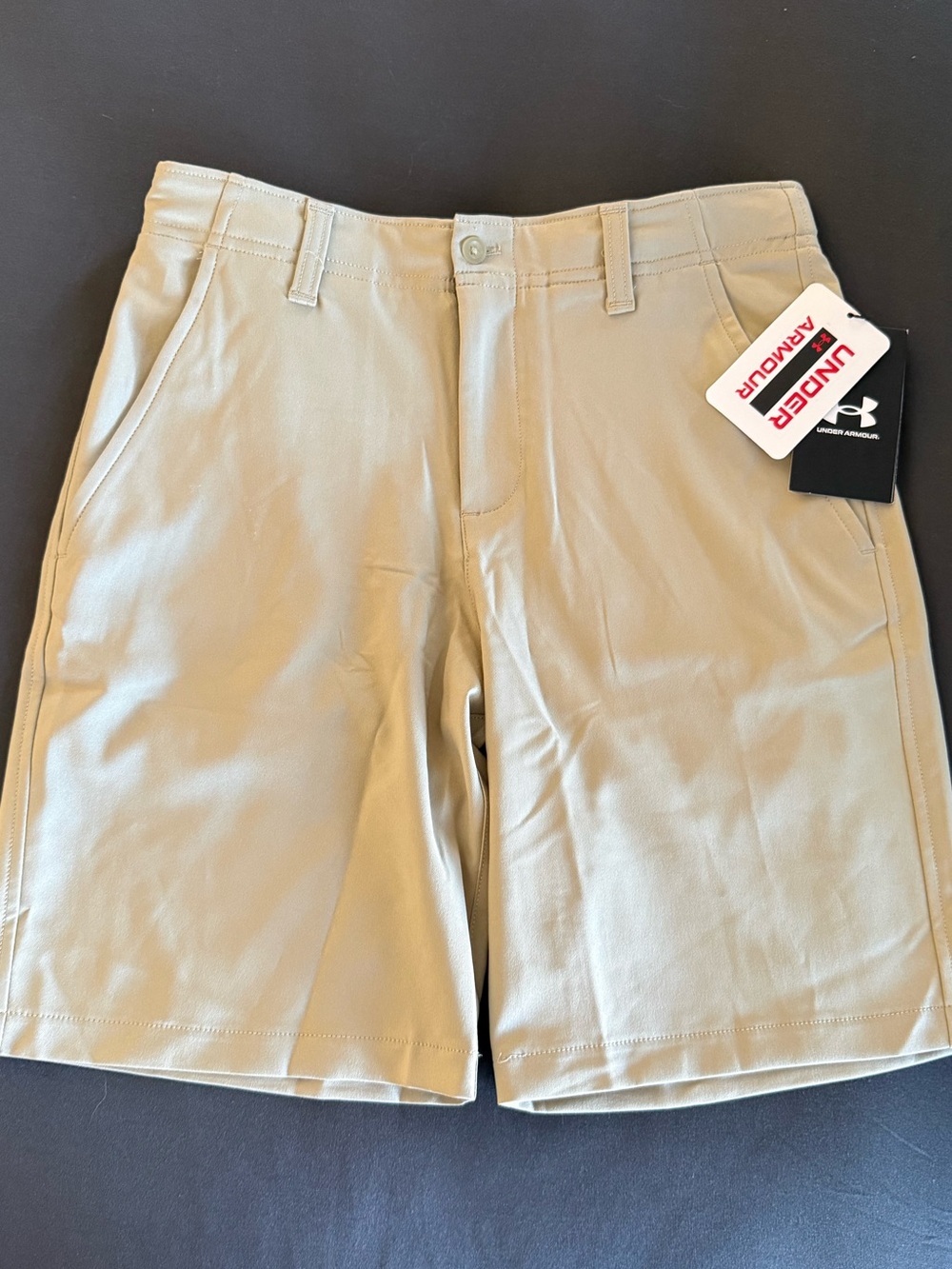 Under Armour Boys Khaki Performance Flat-Front Shorts